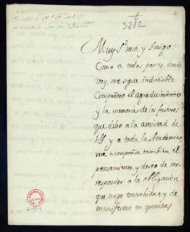 Carta de Ignacio de Luzán a Lope Hurtado de Mendoza en la que le comunica haber visto en París la...