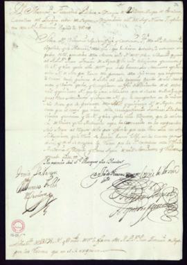 Orden del marqués de Villena de libramiento a favor de Juan Interián de Ayala de 1891 reales y 18...