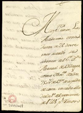 Carta orden de Francisco Antonio de Angulo a los contadores para que anoten en los libros el abon...