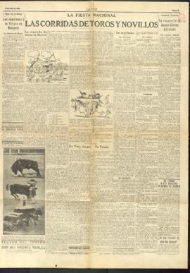 Página 3 del diario La Voz de 17 de abril de 1925 con la noticia La recepción de Joaquín Álvarez ...