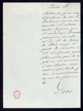 Carta de Fran[cis]co Asenjo Barbieri a Manuel Tamayo y Baus, secretario de la Academia, con la qu...