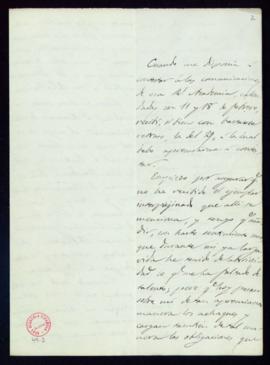 Carta de Jerónimo Borao en la expone las razones por las que no puede aceptar el encargo de corre...
