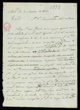 Minuta de la carta [de Francisco Antonio González] a Juan Nicolás Böhl de Faber en la que le comu...