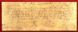 Reproducción de un fragmento de la partida de bautismo de Miguel de Cervantes