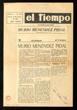 Murió Menéndez Pidal