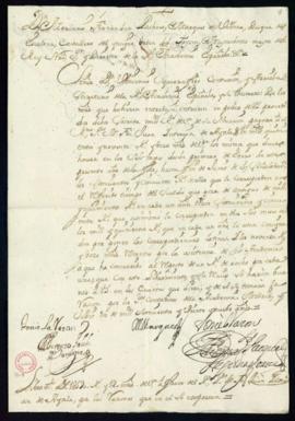 Orden del marqués de Villena de libramiento a favor de Juan Interián de Ayala de 1590 reales y 12...