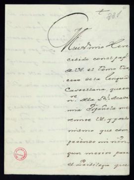 Carta de José Ventura de Bilbao la Vieja a Vincencio Squarzafigo de agradecimiento por el envío d...