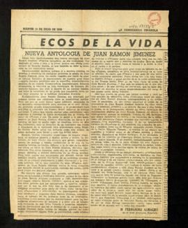 Nueva antología de Juan Ramón Jiménez