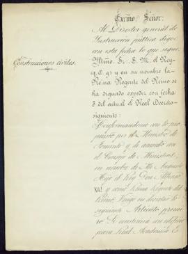 Real Decreto de 5 de enero de 1891 sobre construcción de un edificio para la Real Academia Española