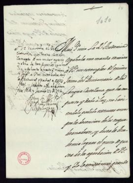 Carta de Vincencio Squarzafigo a Francisco Molano con la que le envía el primer tomo del Dicciona...