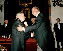 Juan Carlos I entrega el diploma de académico a Luis Ángel Rojo