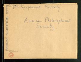 Sobre con el rótulo American Philosophical Society