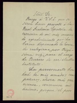 Carta del marqués de Valmar [Leopoldo Augusto García de Cueto] al secretario [Manuel Tamayo y Bau...