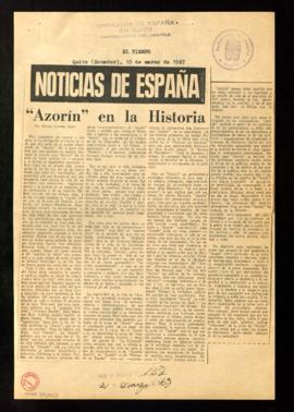 Azorín en la Historia, por Ramón Serrano Suñer