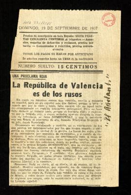 La República de Valencia es de los rusos