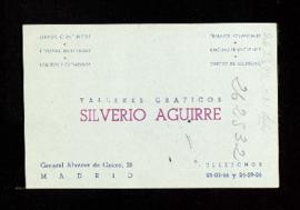 Autorización de Silverio Aguirre para recoger un cheque por valor de 10 000 pts