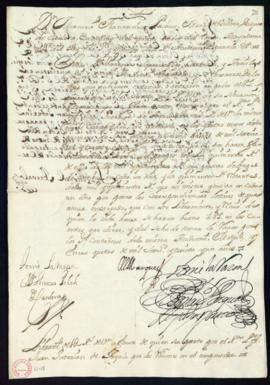 Orden del marqués de Villena de libramiento a favor de Juan Interián de Ayala de 1000 reales de v...