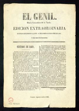 Ejemplar de El Genil, diario granadino de la tarde