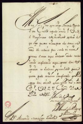 Carta de Manuel de Villegas y Piñateli a Vincencio Squarzafigo en la que da cuenta de su llegada ...