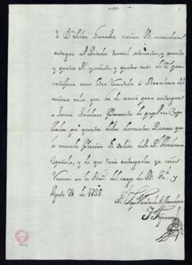 Carta orden de pago de Lope Hurtado de Mendoza para que se entreguen al portador 3764 reales y 24...