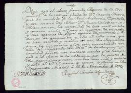 Recibo de Rafael Sánchez de Aguilera, regente de la imprenta de la viuda de Ibarra, de 3038 reale...