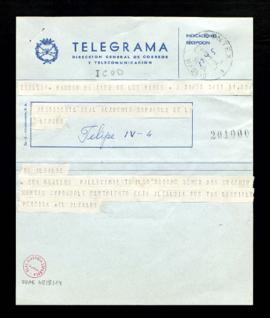 Telegrama del alcalde de Icod de los Vinos al presidente de la Real Academia Española, en el que ...