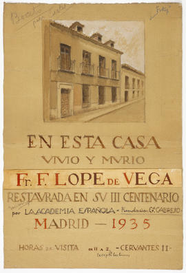 Boceto para un cartel de la Casa Lope de Vega