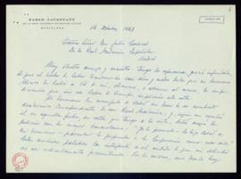 Carta de Pablo Cavestany a Julio Casares en la que le reitera su deseo de ser nombrado académico ...