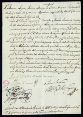 Orden de Mercurio Fernández Pacheco del libramiento a favor de Diego Suárez de Figueroa de 1222 r...