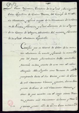 Finiquito de la tesorería de la Real Academia Española hasta el 17 de enero de 1775