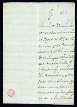 Carta del duque de Santisteban a Lope Hurtado de Mendoza de agradecimiento por el envío del sexto...