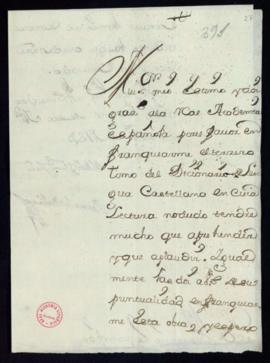 Carta de Lorenzo de Medina a Vincencio Squarzafigo de agradecimiento por el envío del tercer tomo...
