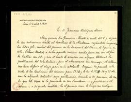 Carta de Antonio Alcalá Venceslada a Francisco Rodríguez Marín en la que le comunica que escribió...
