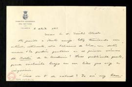 Carta de Narciso Alonso Cortés a Emilio Cotarelo en la que le pregunta si se podría publicar un a...