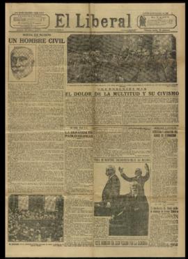 Ejemplar del diario El Liberal de 15 de diciembre de 1925, con la noticia del fallecimiento de An...