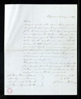 Carta de Victorino Lastarria a Antonio María Segovia por la que acusa recibo de los dos diplomas ...