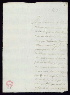 Carta de Blas Antonio de Nasarre a Vicencio Squarzafigo de agradecimiento por haber sido admitido...