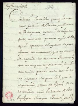 Carta de Vicente Bacallar y Sanna, marqués de San Felipe, a Vincencio Squarzafigo de agradecimien...