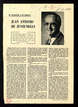 El escritor y su espejo. Juan Antonio de Zunzunegui