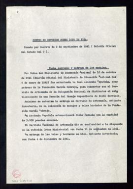 Copia de la nota sobre la creación del Centro de Estudios sobre Lope de Vega y la fecha convenio ...