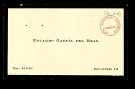 Tarjeta de visita de Eduardo García del Real
