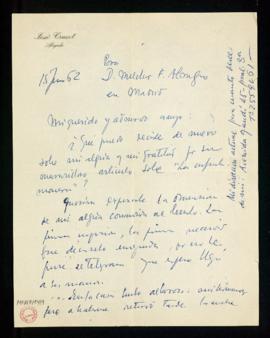 Carta de José Cruset a Melchor Fernández Almagro en la que le agradece la crítica que ha escrito ...