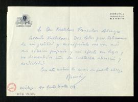 Carta de Ramón Ledesma Miranda a Melchor Fernández Almagro en la que le expresa su admiración más...