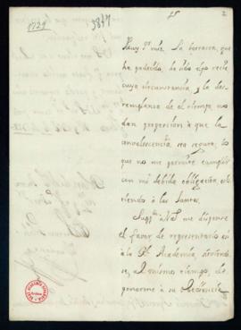 Carta de Lorenzo Folch de Cardona a Vincencio Squarzafigo en la que solicita que se excuse su asi...
