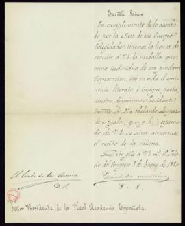 Carta del conde de la Encina y Cándido Martínez al director [conde de Cheste] con la que remiten ...