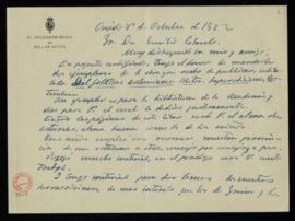 Carta de Aurelio de Llano a Emilio Cotarelo con la que le remite dos ejemplares de su obra Del fl...