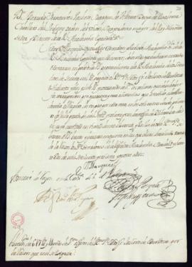 Orden del marqués de Villena de libramiento a favor de Jacinto de Mendoza de 617 reales y 14 mara...
