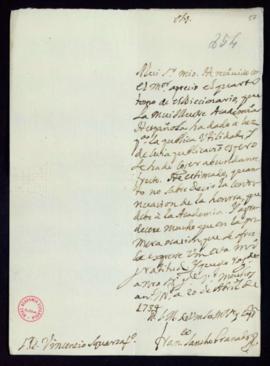 Carta de Francisco Sancho Granado a Vincencio Squarzafigo de agradecimiento por el envío del tomo...