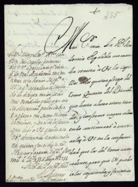 Carta de Vincencio Squarzafigo al marqués de Almodóvar con la que le remite las capillas de los c...