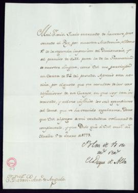 Carta del duque de Alba a Fran[cis]co Ant[oni]o de Angulo en la que manifiesta que ha quedado ent...